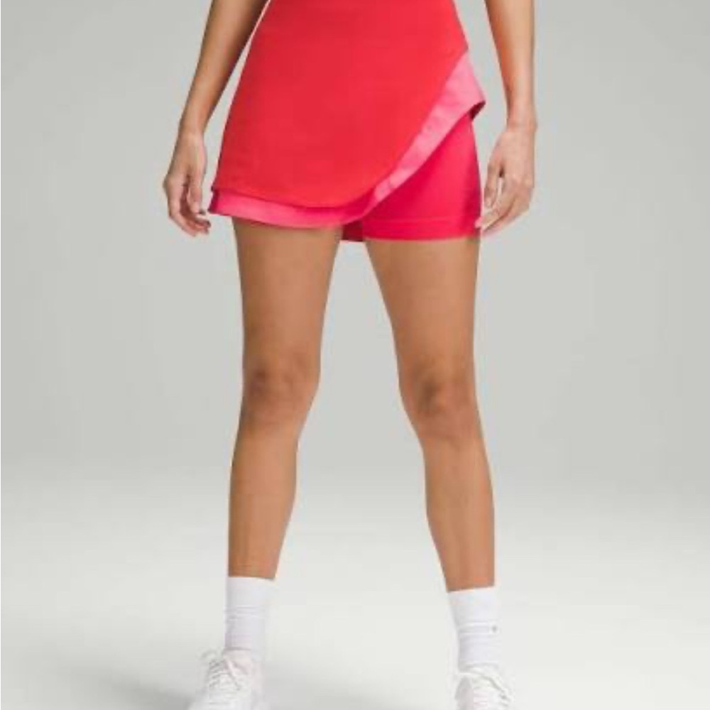 Lululemon Athletica Red & Pink Asymmetrical Skort